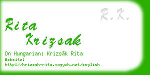 rita krizsak business card